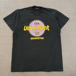 Vtg 90s Union Rock Bremerton T Shirt Men XL Black Single Stitch USA Made Lineman